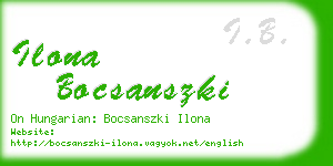 ilona bocsanszki business card